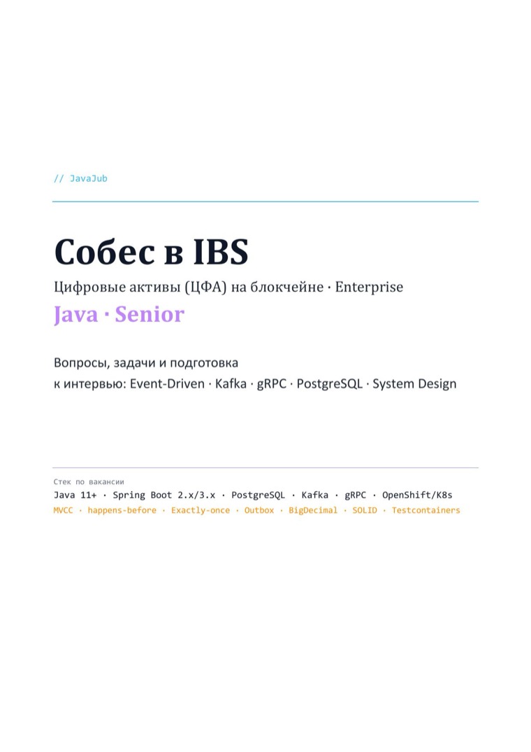 Титульный лист гайда: IBS Senior