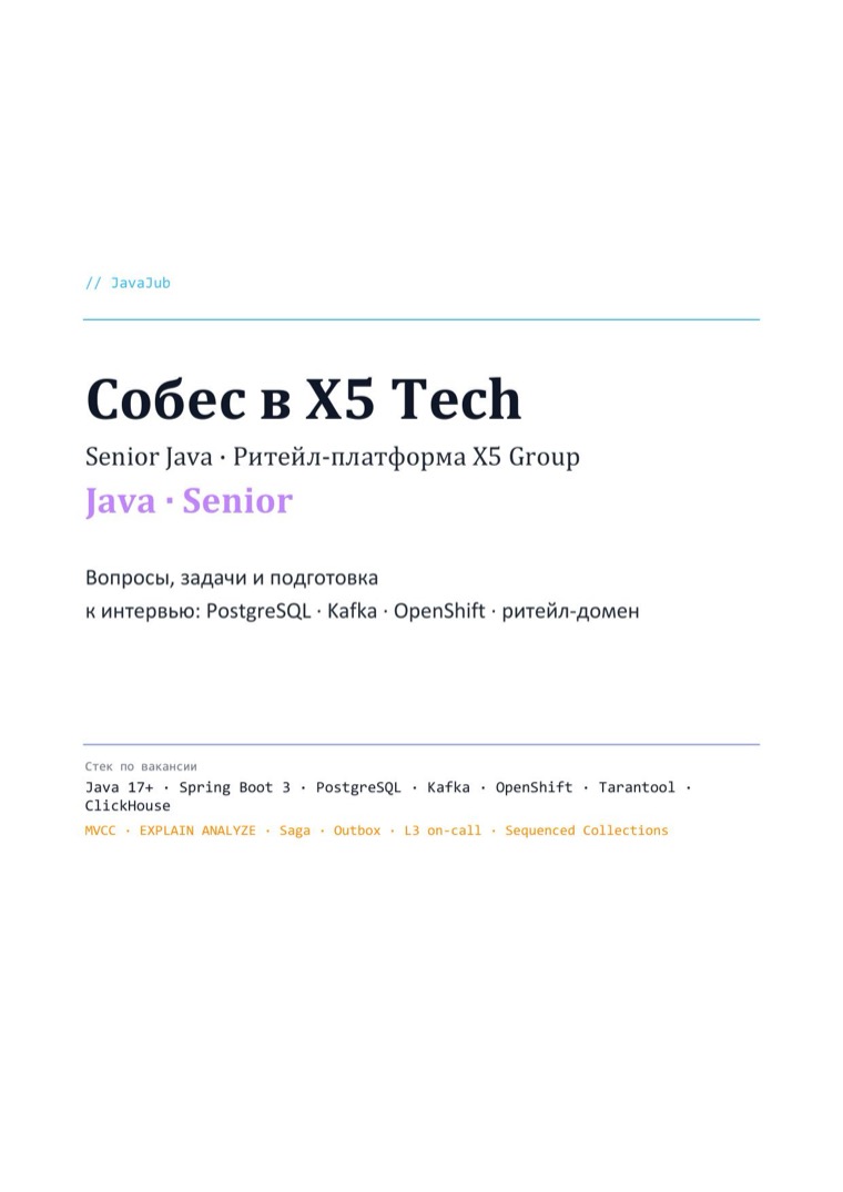 Титульный лист гайда: X5 Tech Senior